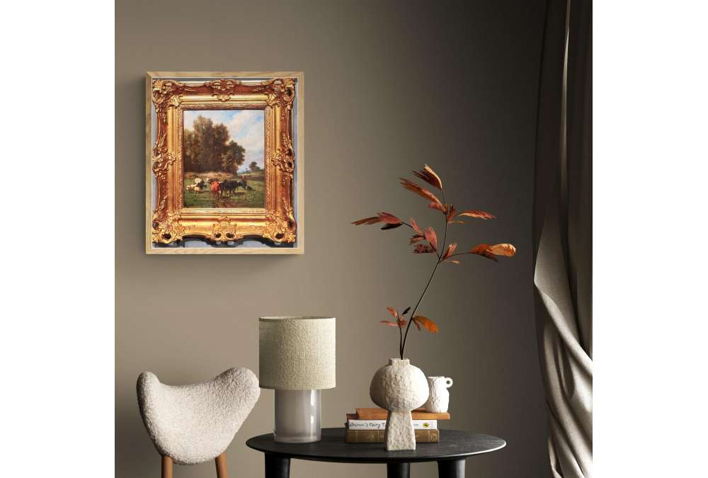 Louis Robbe Schilderij 19de Eeuw Herderin en Vee | Kunstgalerie