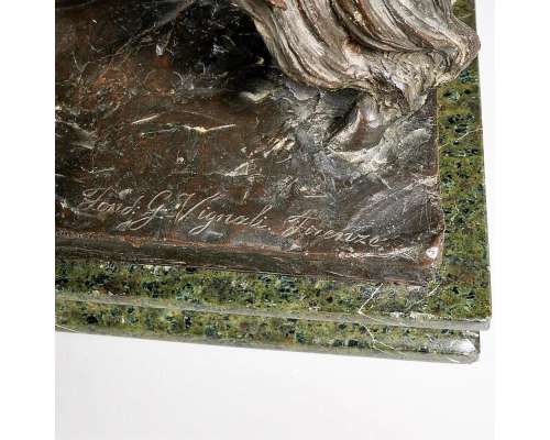 Bronze Sirio Tofanari béliers combattants vue d'ensemble 2