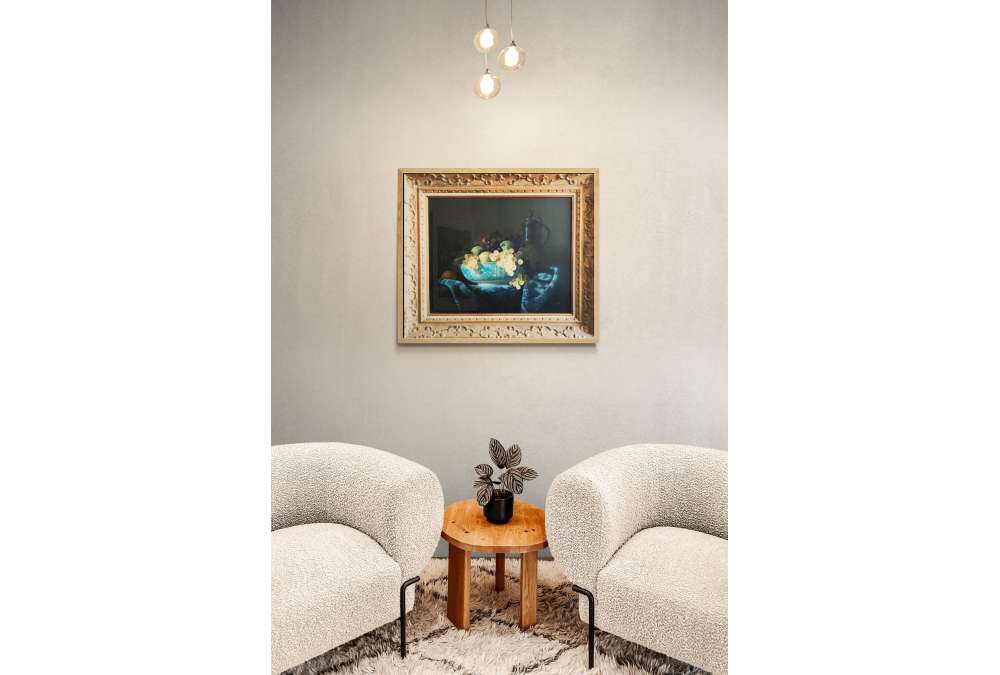 Classical Still Life by Jean Grimal - Grapes and Porcelain