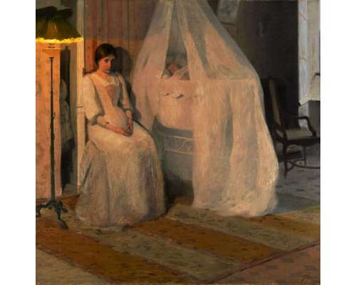 Olieverf op Canvas Moederschap Schilderij door Hippolyte Fournier