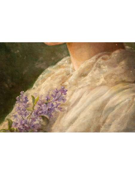 Portrait Berthe Morris par Rosalie Thévenin - Huile sur Toile 1890