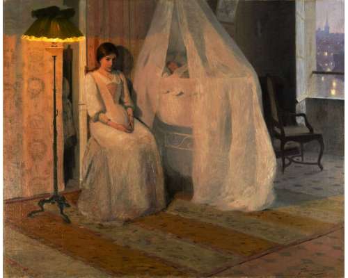 Olieverf op Canvas Moederschap Schilderij door Hippolyte Fournier 2