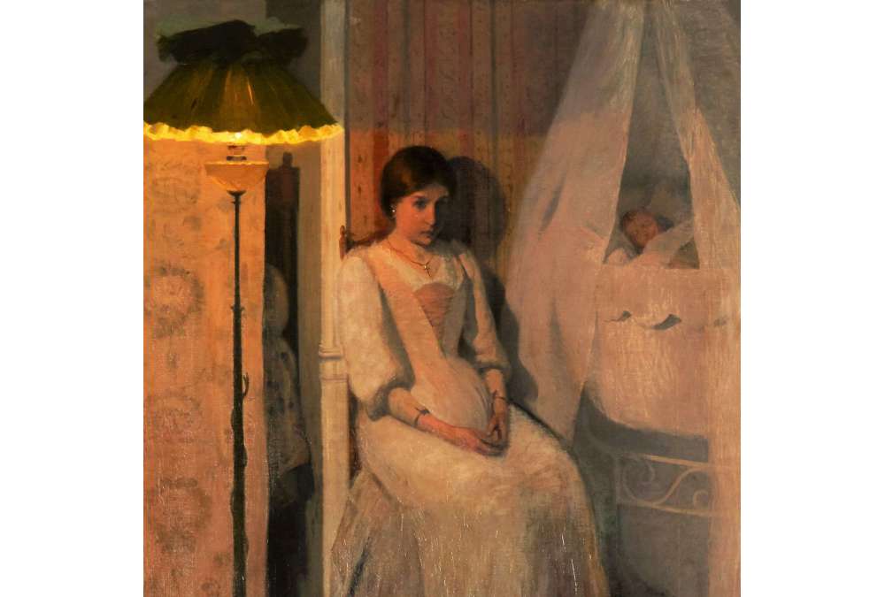 Olieverf op Canvas Moederschap Schilderij door Hippolyte Fournier