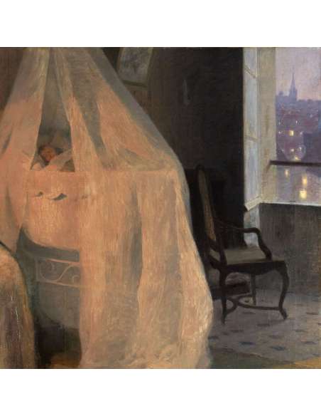 Olieverf op Canvas Moederschap Schilderij door Hippolyte Fournier