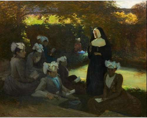 19e eeuws olieverfschilderij door Hippolyte Fournier