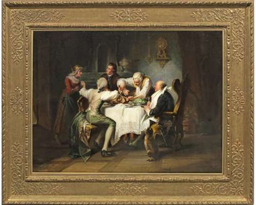 Schilderij rococo door Gaisser Jakob Emanuel
