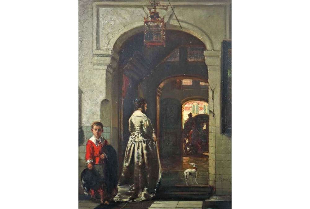 Het Afscheid van Stroebel | Gesigneerd olieverf op paneel