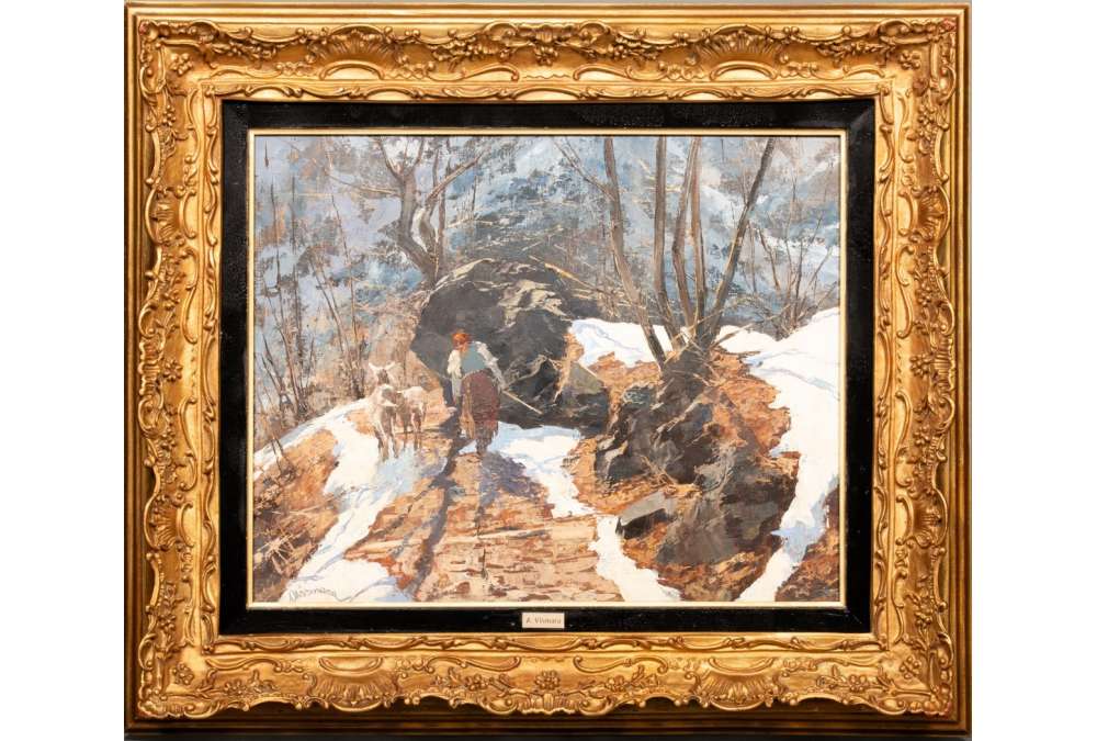 Italian Landscape Painting by Ambrogio Vismara Art