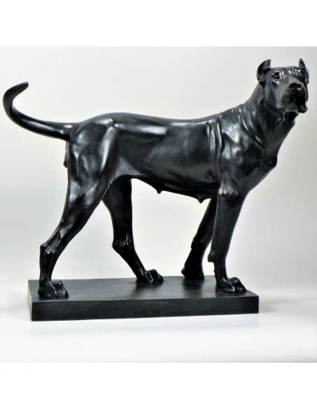 Statue Bronze Dogue Danois par Gustav Reissmann - Edition 3/8