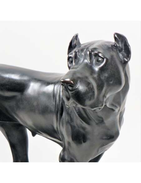 Statue Bronze Dogue Danois par Gustav Reissmann - Edition 3/8