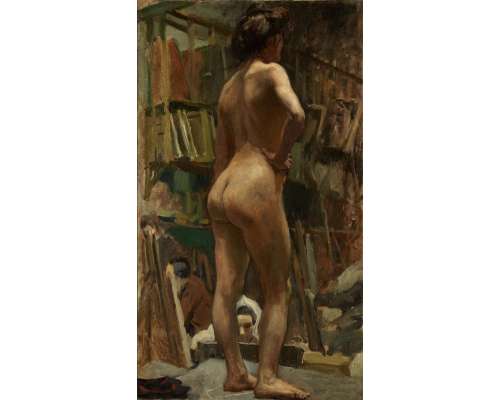 Jammes Roger (1875-1918)+Handtekening rechtsonder+Model in het Atelier 2