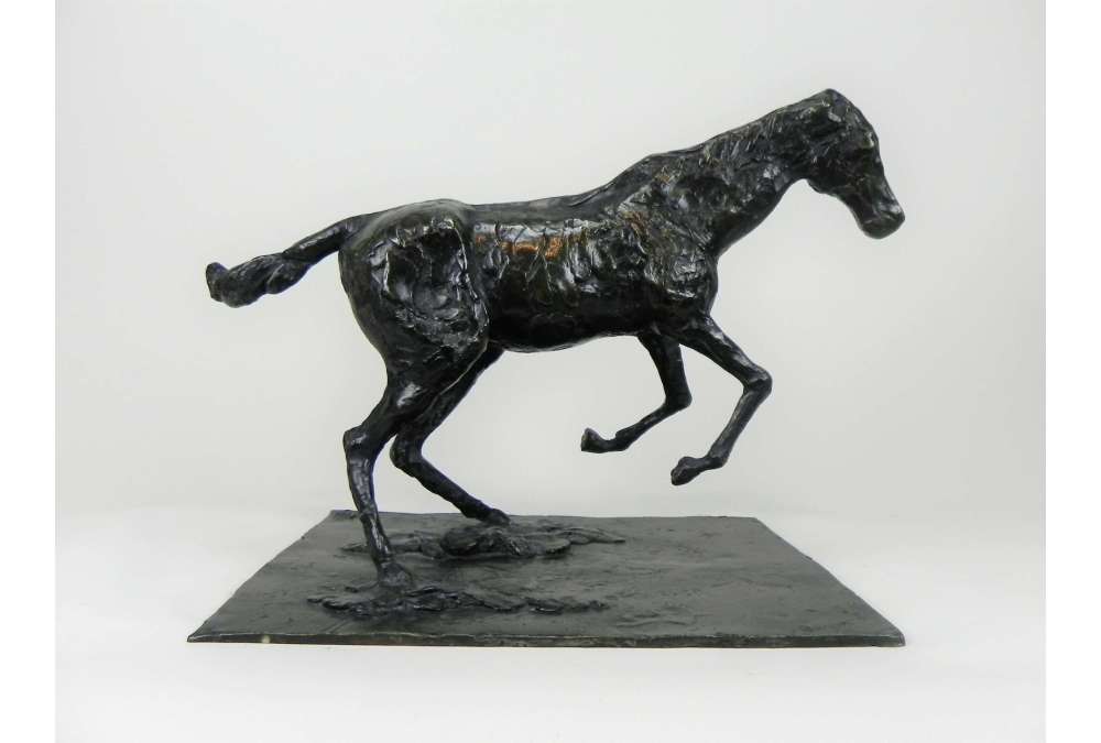 Cast bronze art By Edgar Degas - Horse Clearing an Obstacle