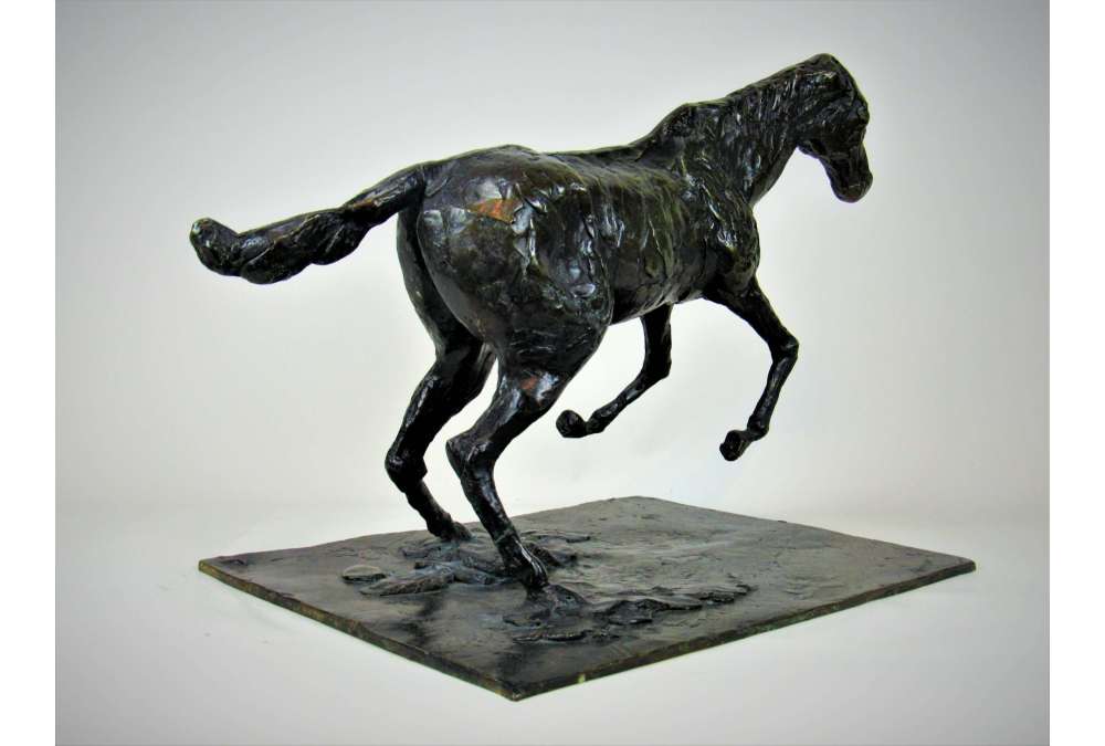 Cast bronze art By Edgar Degas - Horse Clearing an Obstacle