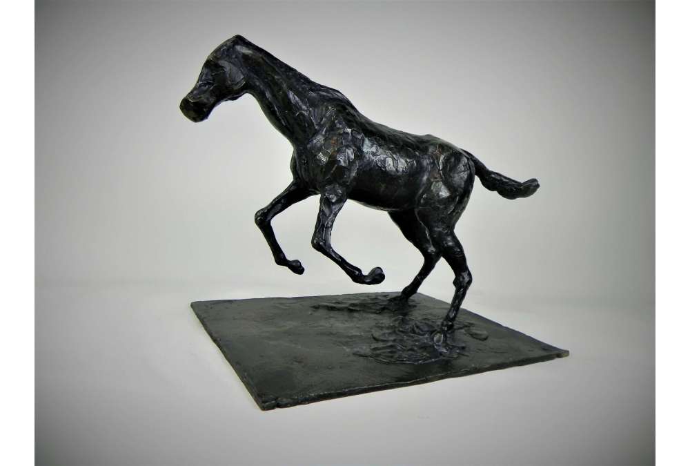 Cast bronze art By Edgar Degas - Horse Clearing an Obstacle