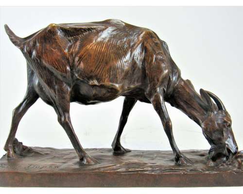 Statue en bronze de chèvre et lapin Par Josuë Dupon 2