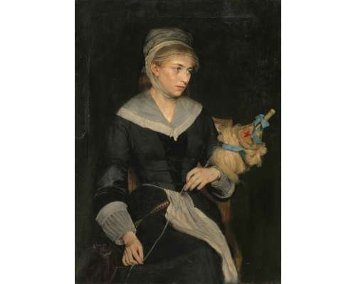 schilderij portret vrouw olieverf op doek