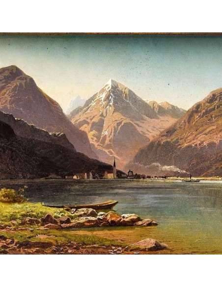 Landschap olieverfschilderij op paneel door François Roffiaen