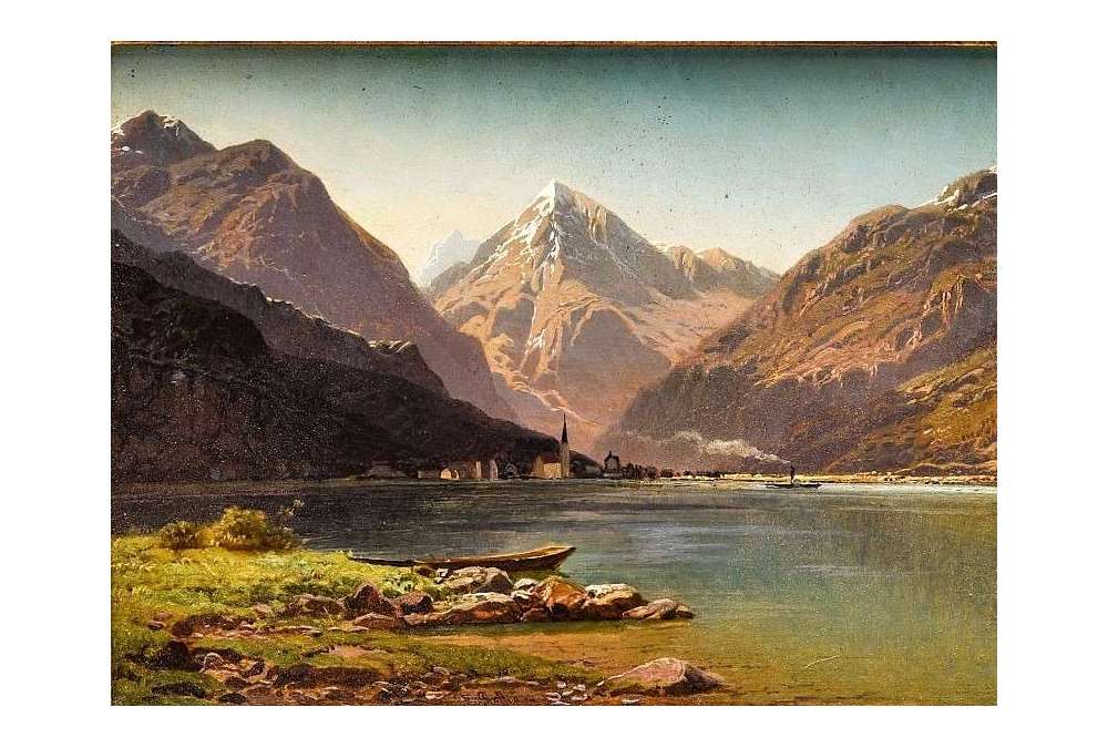 Landschap olieverfschilderij op paneel door François Roffiaen