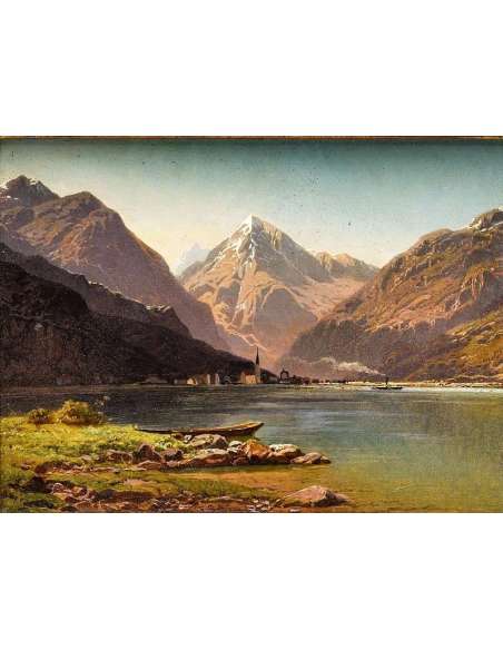 Landschap olieverfschilderij op paneel door François Roffiaen