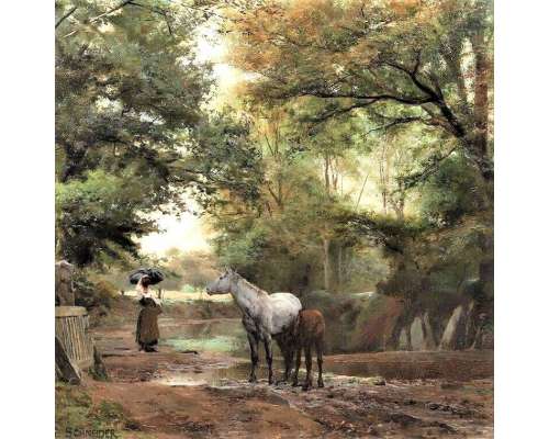 Breton Landscape - Oil Painting by Schneider