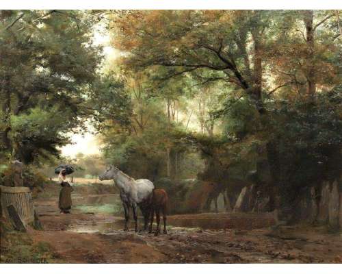 Bretons landschap - Olieverfschilderij van Schneider 2