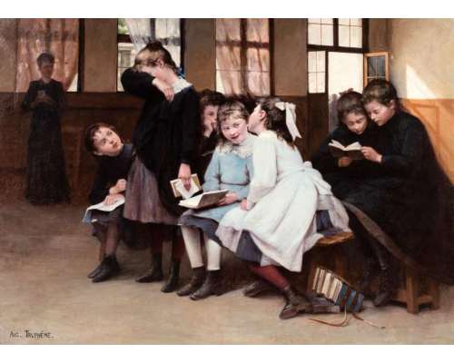 Origineel olieverf op doek door Trumphème Auguste 2