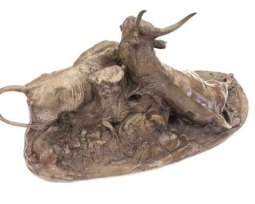 Bronzen beeld te koop - Strijd van de Romeinse stieren door Jean Baptiste Clésinger 2