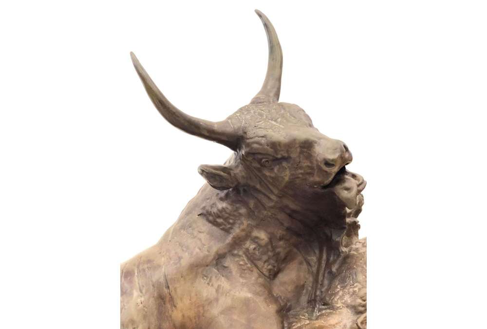 Sculpture en bronze à vendre - Combat des taureaux romains par Jean Baptiste Clésinger