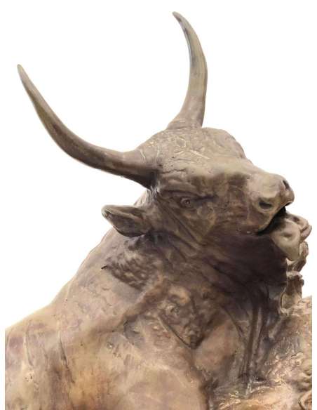 Sculpture en bronze à vendre - Combat des taureaux romains par Jean Baptiste Clésinger