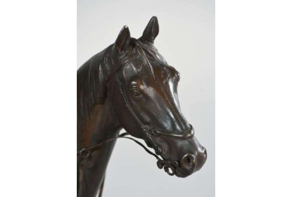 Bronze Racehorse Sculpture by Cuvelier