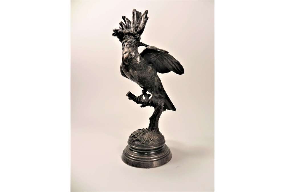 Bronze Hoopoe Sculpture by Alfred Dubucand