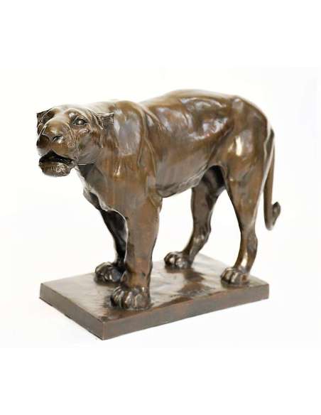 Josuë Dupon — 1864-1935+ Bronze, Lionne Rugissante