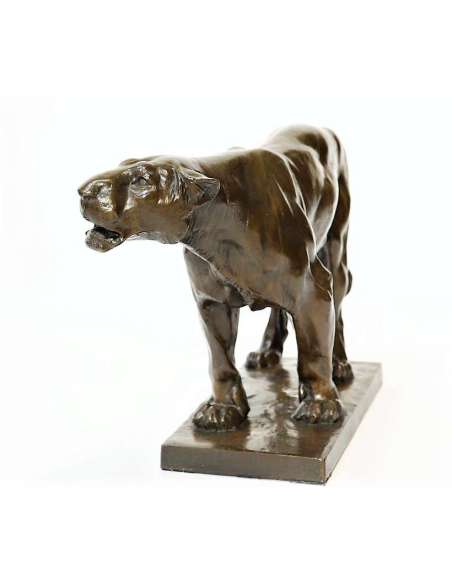 Josuë Dupon — 1864-1935+ Bronze, Lionne Rugissante