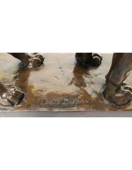 Josuë Dupon — 1864-1935+ Bronze, Lionne Rugissante