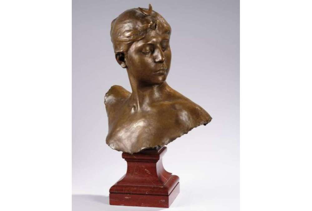 Falguière Alexandre (1831-1900)+ Brons, Buste van Diana.