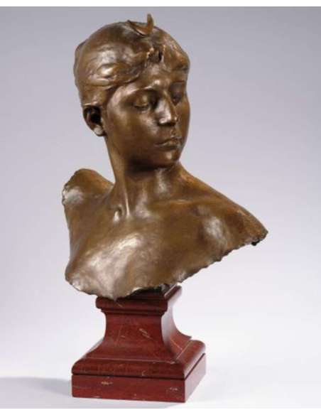 Falguière Alexandre (1831-1900)+ Brons, Buste van Diana.