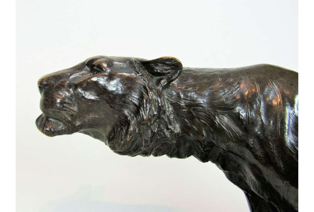 Georges Gardet Sculpture de panthère en bronze