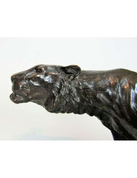 Georges Gardet Sculpture de panthère en bronze