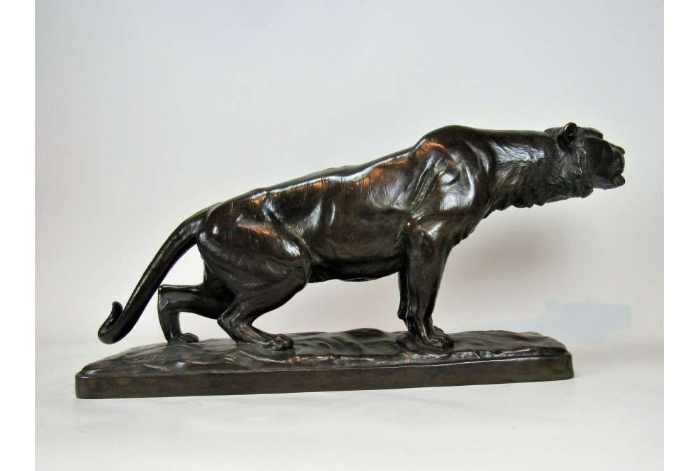 Georges Gardet Sculpture de panthère en bronze