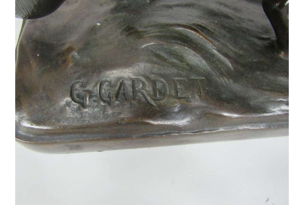 Georges Gardet Sculpture de panthère en bronze