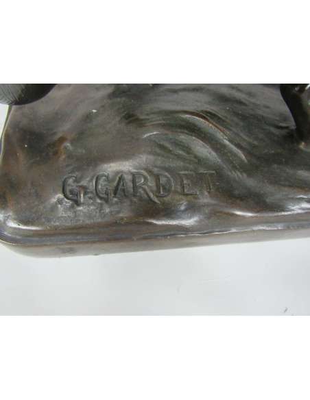 Georges Gardet Sculpture de panthère en bronze