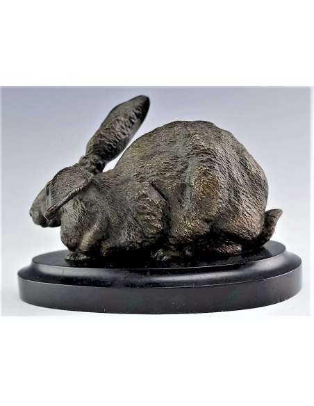 Bronzen hazen sculptuur van Ferdinand Pautrot