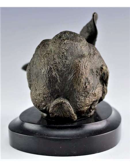 Bronzen hazen sculptuur van Ferdinand Pautrot