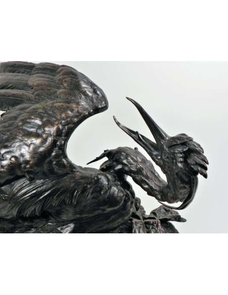 Ferdinand Pautrot — (1832 – 1874)+ Bronze cast, Dying Heron