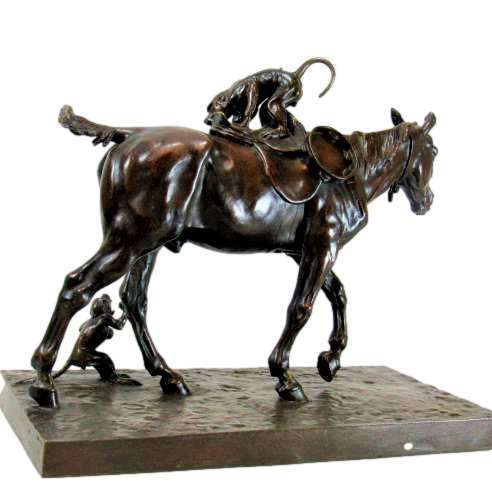 Vimar Auguste (1851-1916)+bronze, Bohemian horse and monkeys