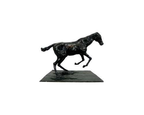 Gegoten bronzen kunst van Edgar Degas - Paard dat een hindernis opruimt 2