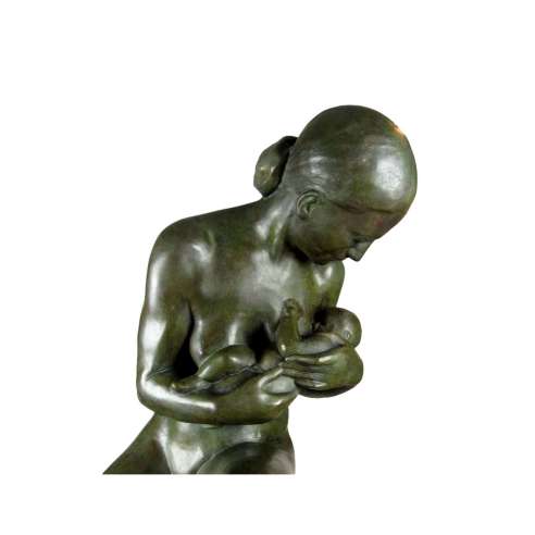 De Soete Pierre (1885-1948)+ Bronze, La maternité.