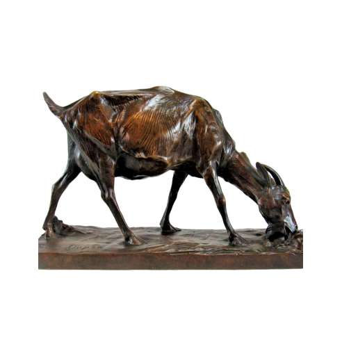 Josuë Dupon — 1864-1935, Bronze + Chèvre et Lapin