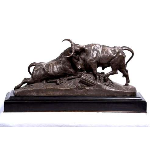 Bronze Bull Fight Sculpture by Auguste Clesinger