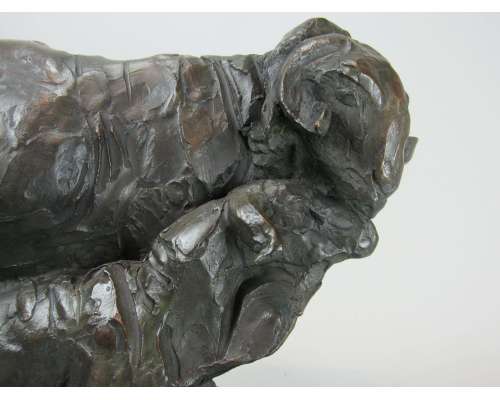 Albéric Collin bronze sculpture ram and ewe side view 2